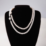 Baltų perlų vėrinys 8/10mm Kasdienis klasikinis 40cm Dovana 10mm / Chain length: 40cm