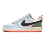 Nike Court Borough Low 2 GS Balti Alabastro dėmėti vaiki&scaron;ki sportbačiai Juodi Sail DX6052-101 35.5