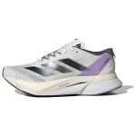Adidas Adizero Boston 12 Baltos ir violetinės spalvos moteri&scaron;ki sportbačiai Debesies baltumo ir pagrindinės juodos spalvos ID6900 36
