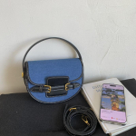 Auk&scaron;tos kokybės tekstūros krep&scaron;ys balno krep&scaron;ys ni&scaron;inis džinsinio audinio derinimo rankinukas krep&scaron;ys naujas kasdienis universalus kurjerio krep&scaron;ys juoda