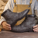 Briti&scaron;ki Retro Vyri&scaron;ki Auk&scaron;takulniai Odiniai Kauboji&scaron;ki Batai Suvarstomi Patogūs Kvėpuojantys Jodinėjimo Atsitiktiniai Batai Auk&scaron;čiausios Kokybės Mada 39