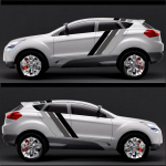 2x Automobilio &Scaron;oninės Kėbulo Lipdukai 3 Spalvų Juostuotas Stilius Dekoratyviniai Priedai