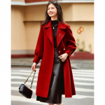 Women's Elegant Mid-length Wool Blend Coat S