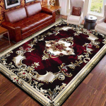 Raudoni Retro Dideli Plotiniai Kilimai Svetainei Europieti&scaron;ka Dekoracija Namų Sofa Zonos Kilimas Nuostabus Miegamasis Neslystantis Grindų Kilimėlis Skalbiamas 80*120cm