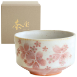 Dolce duo Matcha dubenėlis, Mai Sakura dizainas, Mino Ware, Pagaminta Japonijoje, 11 cm skersmens, Apytiksliai. 420ml, Dėžutėje, Puikiai tinka arbatos ceremonijai, MW-1854