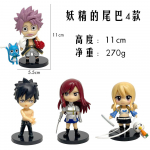 4 vnt. rinkinys FAIRY TAIL Veiksmo figūrėlės 10cm Liusi Naciu Dragionas Grejus Solujus Grejus Suržas Kana Alberona PVC Modelis Anime Stalo Dekoracija balta