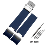 Guminis laikrodžio dirželis silikoninis laikrodžio dirželis su Ulysse Nardin mėlynas juodas rudas 25 * 12mm vyrams įrankiai laikrodžio dirželis 22-20mm 22mm blue