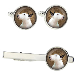 Bull Terrier, Bully - cufflinks and tie with your photo, a suit decoration, men's jewelry from the Art-Dog brand.