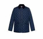 Burberry FW24 Patikrintas medvilninis paltas Vyrams Tamsiai mėlynas 80914631 XL