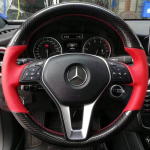 skirta Mercedes Benz W176 W246 A klasės C klasės W204 C117 C218 X218 W212 C207 Rankomis siūta neslystanti automobilio vairo apdangalas