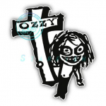 Ozzy Osbourne Kryžius Automobilio Buferio Lipdukas Decal Dažymo Pur&scaron;kimo Procesas Atsparus Vandeniui Apsauga Nuo Saulės Longest side 16cm juoda