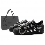 Adidas Originals Superstar 2 Odiniai žemi krep&scaron;inio/riedlenčių batai Unisex Juodi Sidabriniai JI0079(Komanda1284- S) 35⅔