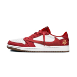 Travis Scott x Jordan Air Jordan 1 7.0 Low Kolaboracija Amortizacija Žemi Vir&scaron;us Vintažiniai Krep&scaron;inio Batai Unisex Raudoni DZ4137-700(Komanda1036-) 35.5