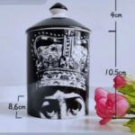 Keraminis veido dizaino laikymo indelis Papuo&scaron;alams Žvakėms Stalo dekoras Europos stiliaus indas Large Jar Crown SHDG021