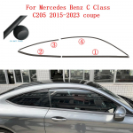 Skirta Mercedes Benz C klasės C205 2015-2023 kupė Sedano langų chromo &scaron;alinimo juodos lipdukai ABC stulpeliams, blizgūs juodi lipdukai ice matt black