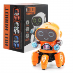 &Scaron;okiantis robotas žaislas elektrinis animacinis filmas &Scaron;e&scaron;ių nagų robotas &scaron;okantis muzika Lengva vaikams berniukui mergaitei žaislas dovana 1pc oranžinė