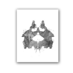 Rorschach testo akvarelė sienų menas Drobės tapyba Psichologo dovana Psichologinis testas Plakatai ir spaudiniai Paveikslėliai Klinikos dekoras 50*80cm