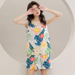 Vasaros moterų pižamų rinkinys berankoviai liemenės &scaron;ortai Sexy Fashion Print Kontrastinės spalvos palaidi &scaron;ortai Pižama moterims naktiniai drabužiai XL balta/juoda