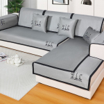 Vasarinė ledinio &scaron;ilko sofos pagalvėlė, siuvinėtas kačių kilimėlis, sofos uždangalai, juodas kra&scaron;tas, vėsus sofos rank&scaron;luostis, skalbiamas ma&scaron;inoje, ledinio &scaron;ilko sofos sėdynė 30x50cm pillowcase žalia