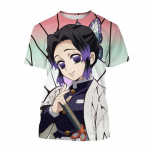 Vasaros anime Demon Slayer Kimetsu no Yaiba Kamado Nezuko Kochou Shinobu Cosplay 3D Print Mados mar&scaron;kinėliai animaciniai filmai trumpomis rankovėmis 150