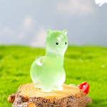 Mikro Peizažo Derva Dekoracija Animacinis Mielas &Scaron;vytintis Spalva Alpaka Dekoracija Staliniam Automobiliui Namų Dekoravimo Aksesuarai luminous alpaca 5pcs žalia