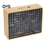 Medinė taupyklė 10000/1000 taupymo i&scaron;&scaron;ūkio dėžutė, monetų taupyklė, grynųjų pinigų saugykla, bankas su pinigų tikslo skaičiais visoms amžiaus grupėms