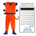 Vaikų dienos Drakono rutulio Goku Cosplay kostiumų rinkinys berniukams ir mergaitėms L