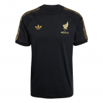 Adidas Originals SS25 Meksika Auksinė Įrangos serija Futbolo Megztinis Laisvalaikio trumpomis rankovėmis Mar&scaron;kinėliai Vyri&scaron;ki Vir&scaron;utiniai drabužiai Juoda JE5336 S