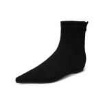 Plok&scaron;tapadės kojinės tipo batai, Siauri plok&scaron;tapadžiai batai, Eleganti&scaron;ki smailianosiai ankle boots, Moteri&scaron;ki batai 35 juoda