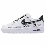 Nike Air Force 1 Spausdinta Kolekcija Neslystantis Amortizacija Lengvi Žemi Kateboardo Batai Unisex Juodi Balti CW2288-111(Team241-CSgo) 35.5