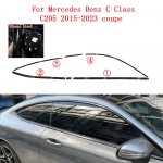 Skirta Mercedes Benz C klasės C205 2015-2023 kupė Sedano langų chromo &scaron;alinimo juodos lipdukai ABC stulpeliams, blizgūs juodi lipdukai Glossy black
