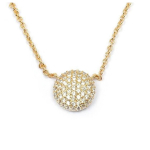 Les Tr&eacute;sors De Lily [L4351] - Collier Plaqu&eacute;-Or 'D&eacute;esse' blanc dor&eacute; - 10 mm