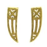 7bis [Q6097] - Boucles artisanales 'Boho' dor&eacute; - 13x4 mm (dent)