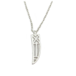 7bis [Q6162] - Collier artisanal 'Boho' argent&eacute; (dent) - 15x4 mm sidabras