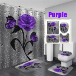 Vandeniui atsparus vonios kambario du&scaron;o užuolaidos gėlių vonios užuolaidų rinkiniai tualeto užvalkalas vonios kilimėlis kilimėlių rinkinys namų dekoras Vonios priedai Vonios kambario kaukė