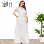 Didelio dydžio Xl-6xl pavasario rudens tu&scaron;čiavidurė nėriniuota suknelė Europos auk&scaron;tos kokybės vakarinės moteri&scaron;kos baltos juodos suknelės 6XL balta