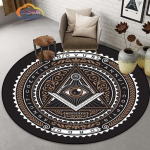 Pentaklio simbolio kilimas, masonų apvalus kilimas, ožkos galvos &scaron;ėtono kilimas, &bdquo;Ouija&ldquo; lenta su rankomis okultizmo kilimėlis &bdquo;Watchcraft Goth&ldquo; kilimas 120cm