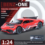 1/24 Scale Benz ONE Sports Diecast automobilių modelio žaislas, patraukiama atgal žaislinė transporto priemonė su garsu ir &scaron;viesa vaikams, mažiems berniukams, mergaitėms, dovanų kolekcija 1/24-21x9x5cm