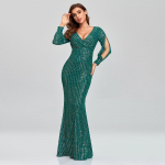 2023 m. pokylių rengimas Europoje ir Jungtinėse Amerikos Valstijose Plonas tinklelis, blizgučiai, vakarinė suknelė, žuvies uodega, moteri&scaron;ka, ilgos suknelės be rankovių S žalia