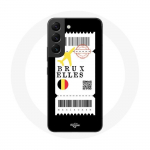 Coque pour Samsung Galaxy S21 FE Billet d'avion Bruxelles Belgique