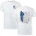 Attack on Titan mar&scaron;kinėliai Wings of Freedom trumpomis rankovėmis Ackerman Mikasa Eren Jaeger Vyri&scaron;ki medvilniniai vasariniai mar&scaron;kinėliai su O formos i&scaron;kirpte S juoda