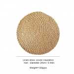 Lininiai austi padėkliukai, &scaron;iaudiniai padėkliukai, japoni&scaron;ko stiliaus medvilniniai ir lininiai dubenų kilimėliai, puodų kilimėliai, valgomojo stalo buitiniai izoliaciniai kilimėliai 24*24cm gelsvai ruda