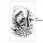 Devynių uodegų lapės kitos pusės gėlės spalvos vandens perkėlimo imitacijos tatuiruotės lipdukas rankai, pusei rankos ir nugarai 120*190MM