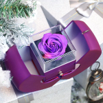 Apple Rose Papuo&scaron;alų dėžutė - Kalėdoms, Valentino dienai, Motinos dienai Konservuotų gėlių dovana gray
