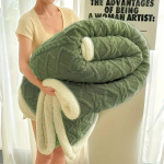1 vnt. žakardinė &scaron;erpos svorinė antklodė 4,5 kg suaugusiems - mink&scaron;ta, &scaron;ilta ir pastorinta raminanti antklodė maksimaliam komfortui 100X150cm žalia