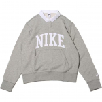 Nike raidės spausdinimo ilgomis rankovėmis polo mar&scaron;kinėliai vyri&scaron;ki vir&scaron;utiniai drabužiai pilki FN3113-063 XL