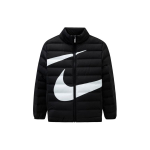 Nike Pūkinė striukė su dideliu logotipu ant krūtinės ir stačia apykakle, ilgomis rankovėmis, vaiki&scaron;ka, juoda, NY2342016GS-002 S