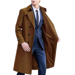 Pavasaris Ruduo Ilgas lietpaltis Vyri&scaron;kas Angli&scaron;ko stiliaus Smart Casual Dvigubo atvarto vir&scaron;utinis drabužis Paltai Vyri&scaron;kas Atverčiama apykaklė Vėjo striukė XXL &scaron;viesiai ruda spalva