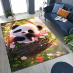 Mielas panda bambuko ra&scaron;to grindų kilimėlis, mink&scaron;tas, skalbiamas, neslystantis, dėmėms atsparus kilimas svetainei, miegamajam, vaikų kambariui, namų dekoravimui 80x120cm