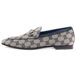 GUCCI Jordaan Mokasinai Mėlyni GG Drobės Moteri&scaron;ki 693213 KY980 4061 36.5 gray
